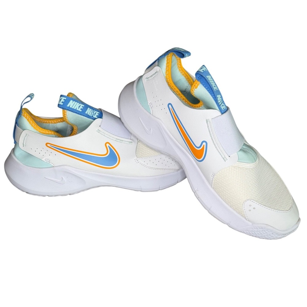 Nike‎ Flex Runner 3 GS White University Blue Slip On Sneakers HJ3495-141 Size 7Y